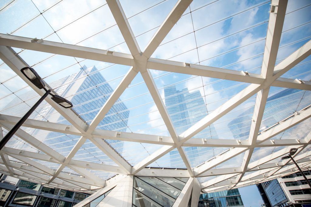 View on the modern buildings on the Rogier place in Brussels, Belgium