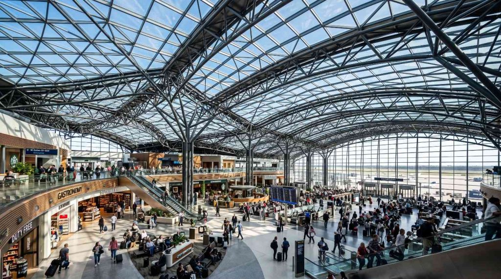 airport-terminal-steel-truss-glass-skylight-roof